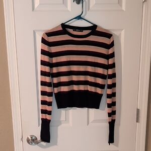 Zara Striped Long Sleeve Top in Black and Pink